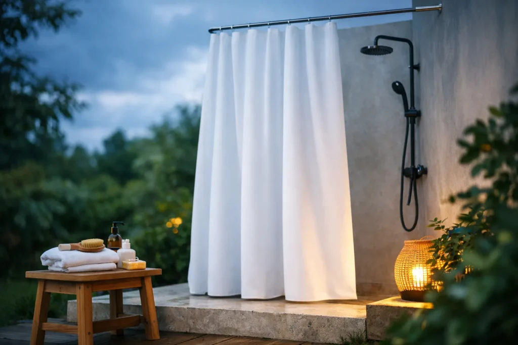 Le minimalisme au service de la salle de bain : optez pour un rideau de douche épuré et élégant