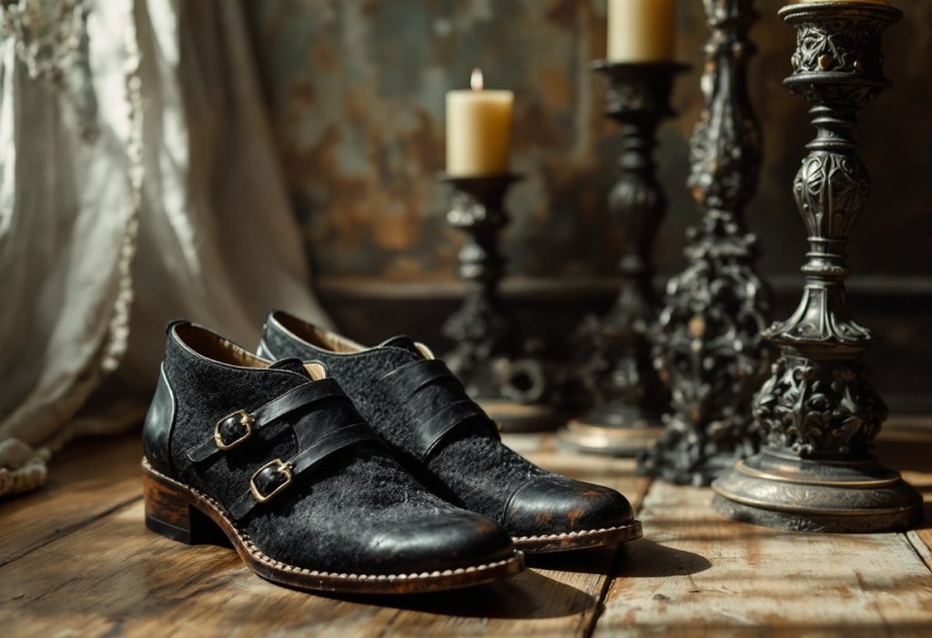 Chaussures à boucles et bougeoirs en fer forgé : créez une entrée théâtrale inspirée par l&rsquo;esthétique gothique