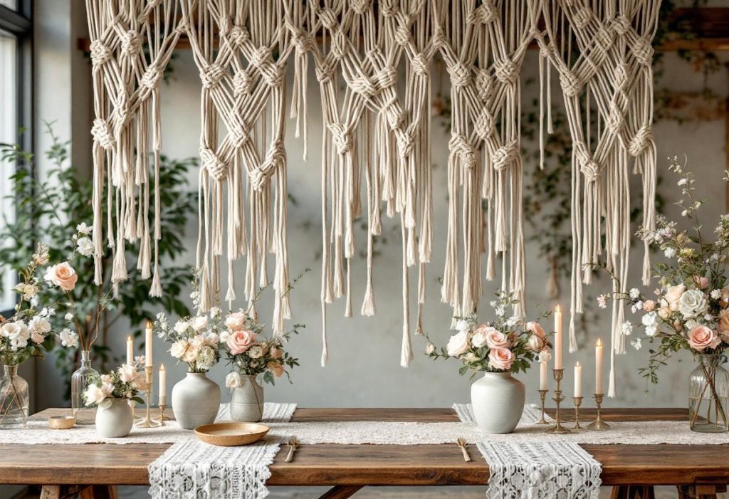 Décoration de mariage en macramé : inspirations et conseils pour une ambiance bohème chic