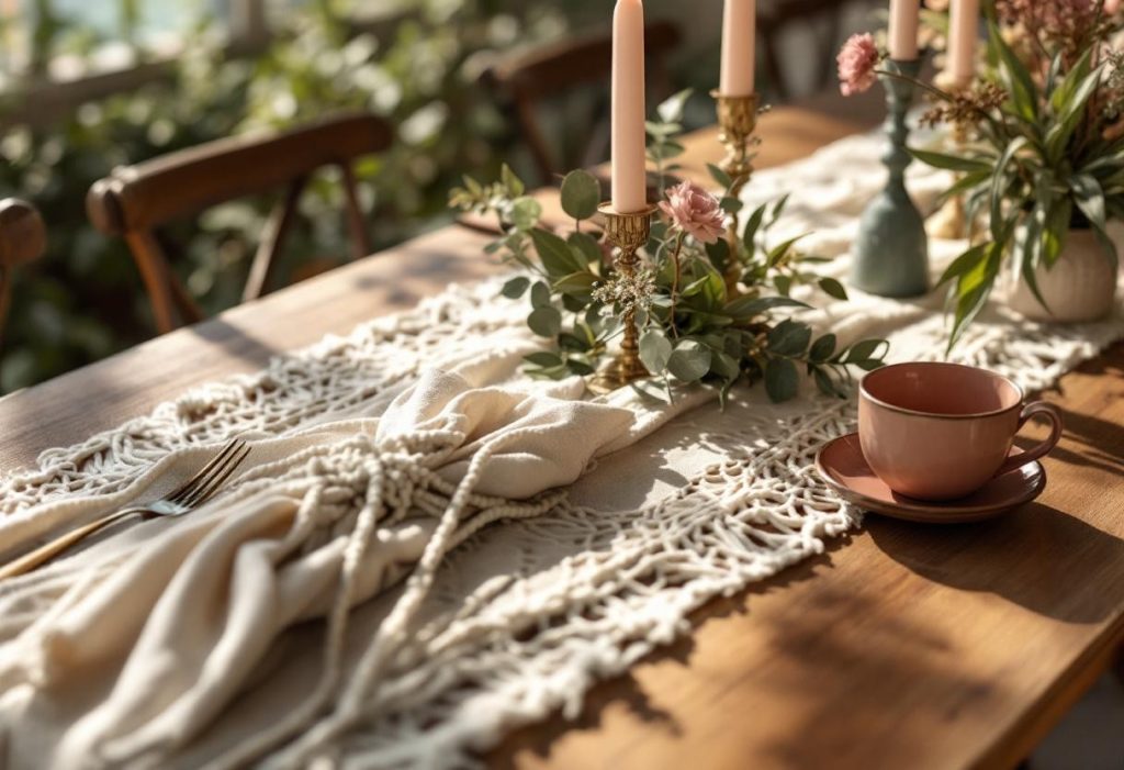 Mariage bohème : craquez pour un chemin de table en macramé