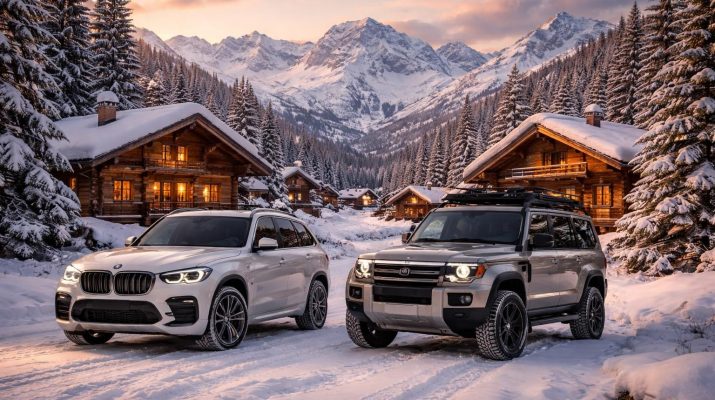 explorez les magnifiques chalets alpins facilement accessibles en bmw x5 et land rover defender, alliant confort, aventure et paysages à couper le souffle dans les alpes.