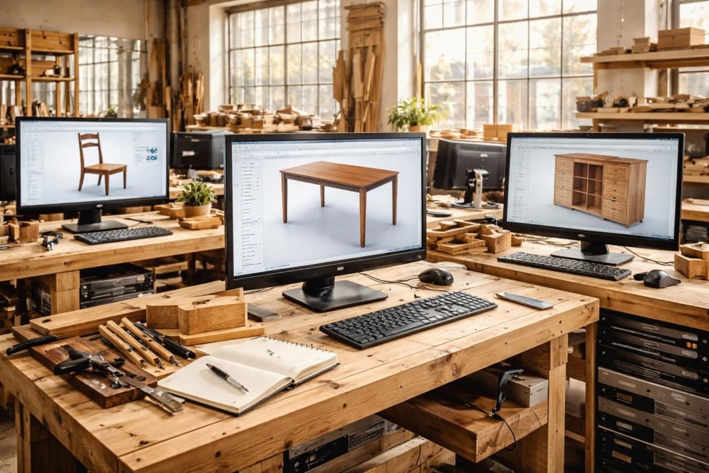 Logiciels de conception de mobilier avec Fusion 360, SolidWorks et Rhinoceros pour ébénistes