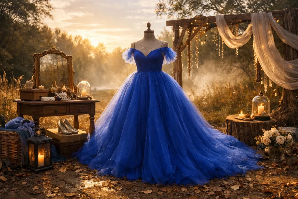 Robe bleu roi en tulle : touche féérique assurée pour chaque occasion